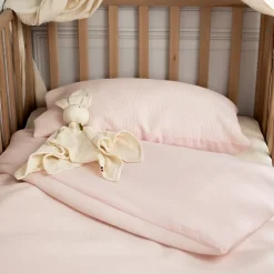 Housse de couette réversible gaze de coton & nid d'abeille