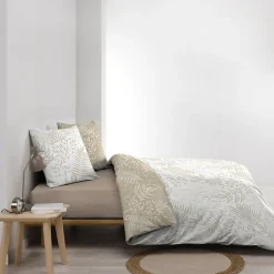 Housse de couette réversible 260 x 240 cm coton 57 fils Cassia