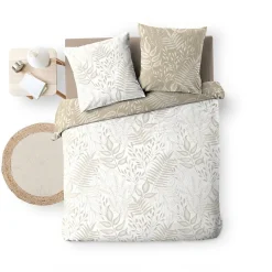 Housse de couette réversible 260 x 240 cm coton 57 fils Cassia