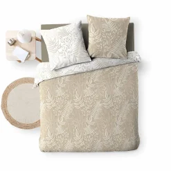 Housse de couette réversible 260 x 240 cm coton 57 fils Cassia