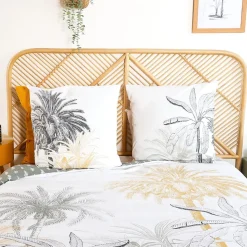 Housse de couette réversible 240x220 SOLI + 2 taies 100% coton adouci 57 fils/cm2