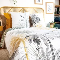 Housse de couette réversible 240x220 SOLI + 2 taies 100% coton adouci 57 fils/cm2