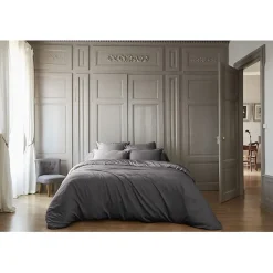 Housse de couette "Salomé" Viscose de bambou 120 fils/cm² - Salomé Granit - Housse de couette 260 x 240 cm