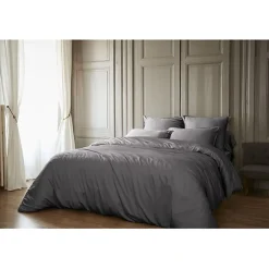 Housse de couette "Salomé" Viscose de bambou 120 fils/cm² - Salomé Granit - Housse de couette 260 x 240 cm