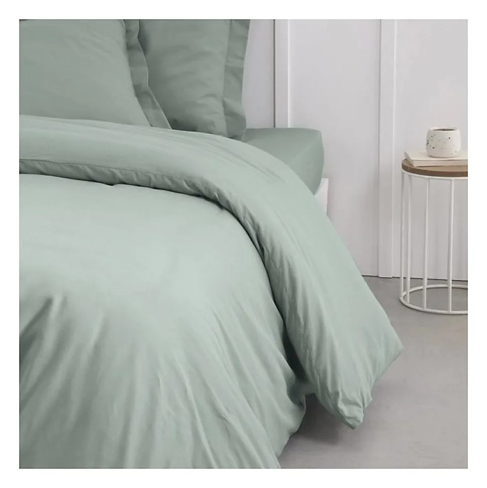Housse de couette TODAY Essential - 240 x 260 cm - 2 personnes - 100% Coton uni - Celadon