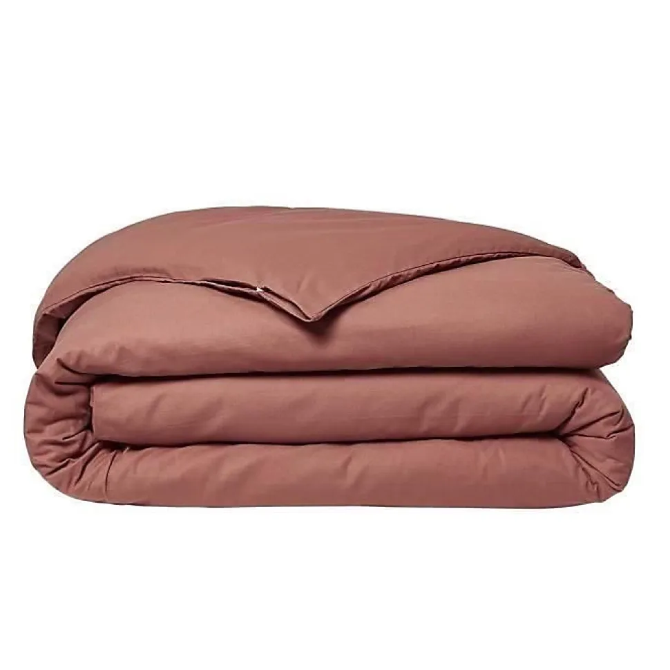 Housse de couette TODAY Essential - 220 x 240 cm - 2 personnes - 100% Coton uni - Terracotta