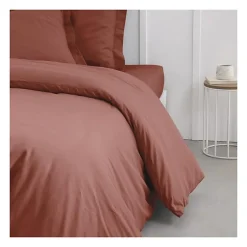 Housse de couette TODAY Essential - 240 x 260 cm - 2 personnes - 100% Coton uni - Terracotta