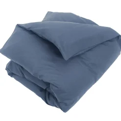 Housse de couette uni 260x240 cm coton ALTO bleu Jean
