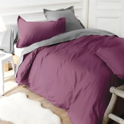 Housse de couette uni 280x240 cm coton ALTO Raisin