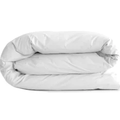 Housse de couette uni 260x240 cm percale de coton MANOIR gris Perle