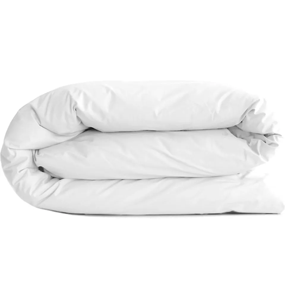 Housse de couette uni 280x240 cm percale de coton MANOIR blanc Neige
