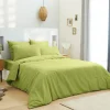 Housse de couette unie Anis 260 x 240 cm / 100% Coton / 57 Fils/cm² pour lit 2 places "King Size"