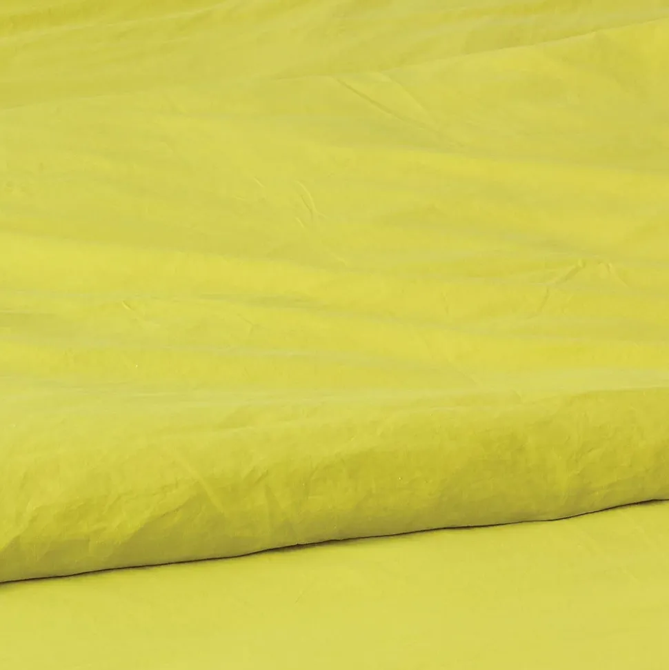 Housse de couette unie en coton Lavé (140x200 cm - Jaune)