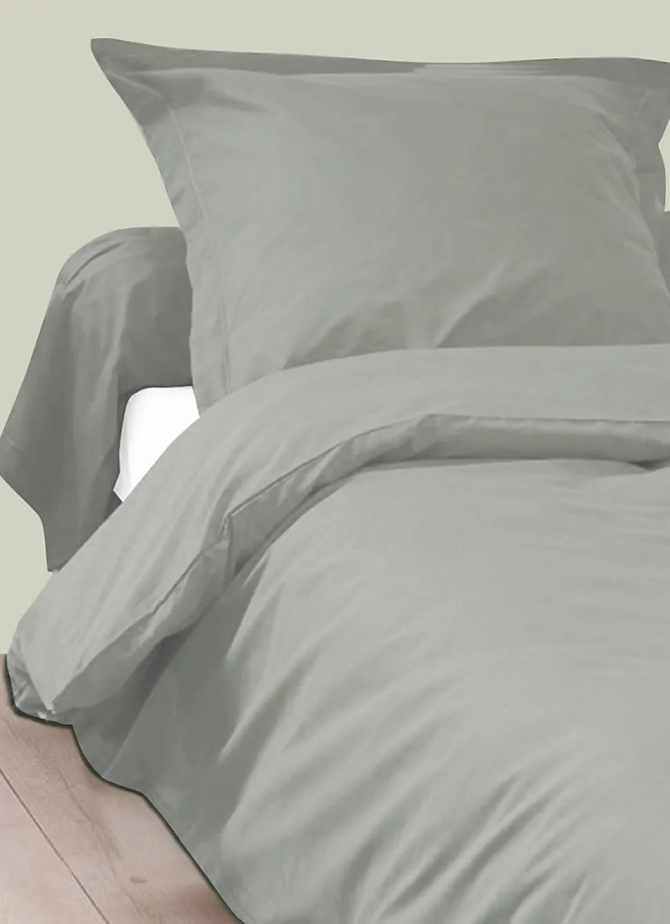 Housse de Couette Unie en 100 % Coton (200x200 cm - Gris Galet)