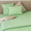 Housse de couette unie en coton Lavé (200x200 cm - Vert clair)