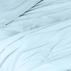 Housse de couette unie en coton Lavé (200x200 cm - Turquoise)