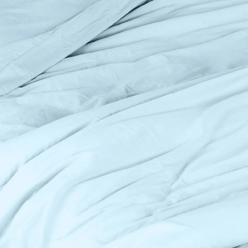 Housse de couette unie en coton Lavé (200x200 cm - Turquoise)