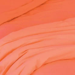 Housse de couette unie en coton Lavé (200x200 cm - Orange corail)