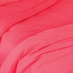 Housse de couette unie en coton Lavé (200x200 cm - Rouge)