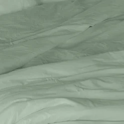 Housse de couette unie en coton Lavé (200x200 cm - Kaki)