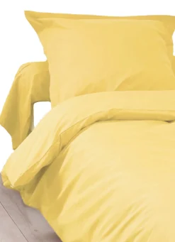 Housse de Couette Unie en 100 % Coton (200x200 cm - Jaune)