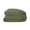 Housse de couette unie en percale de coton (260x240 cm - Vert Olive)