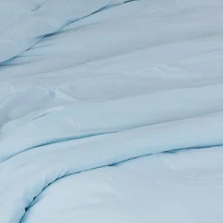 Housse de couette unie en coton Lavé (200x200 cm - Bleu ciel)