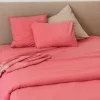Housse de couette unie en coton Lavé (200x200 cm - Rose)