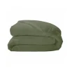 Housse de couette unie en percale de coton (300x240 cm - Vert Olive)