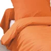 Housse de Couette Unie en 100 % Coton (260x240 cm - Orange corail)