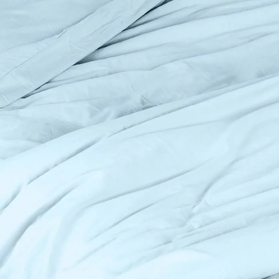 Housse de couette unie en coton Lavé (140x200 cm - Turquoise)