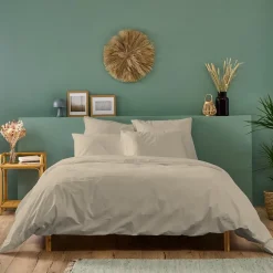 Housse de couette unie 140x200cm PERCALE LIN