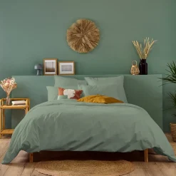 Housse de couette unie 240x260cm PERCALE SAUGE