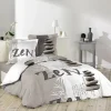 Housse de couette 240x220 + 2 taies Galets Zen coton 42 fils