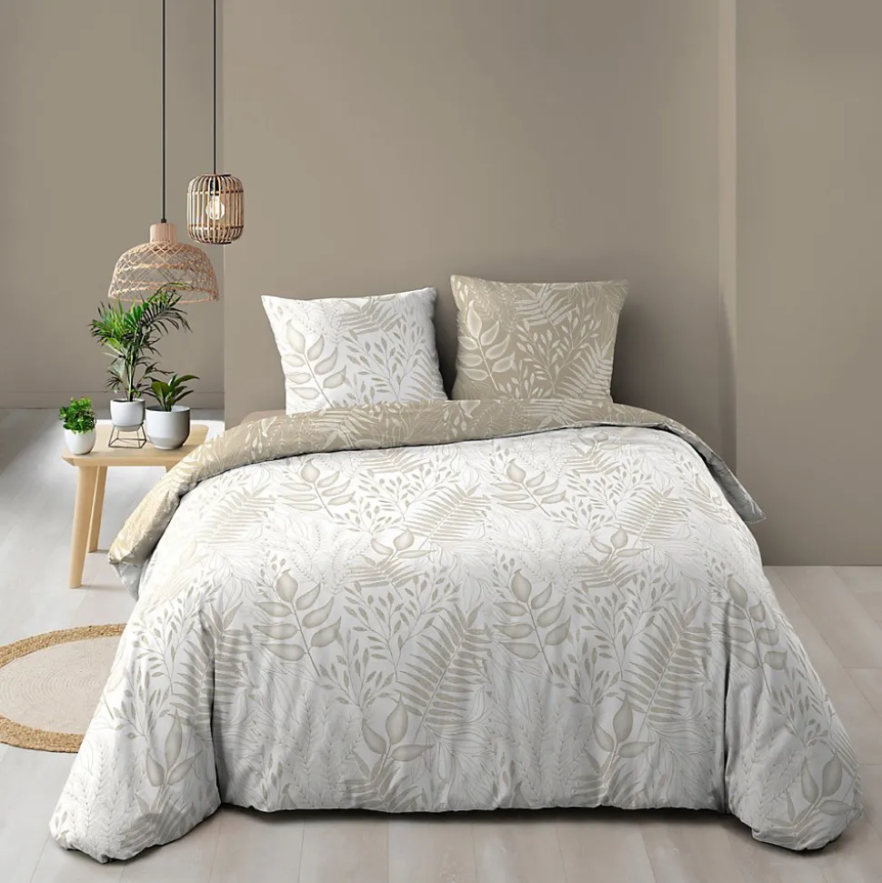 Housse de couette 240x220 + 2 taies Cassia coton 57 fils