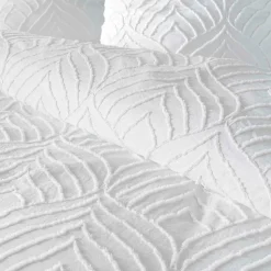 Housse de couette 240x220 + 2 taies tuftée blanche