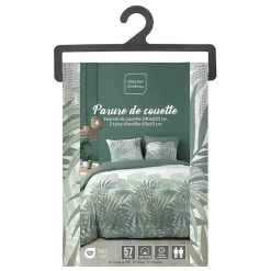 Housse de couette 240x220 + 2 taies NYMEA 100% coton 57fils