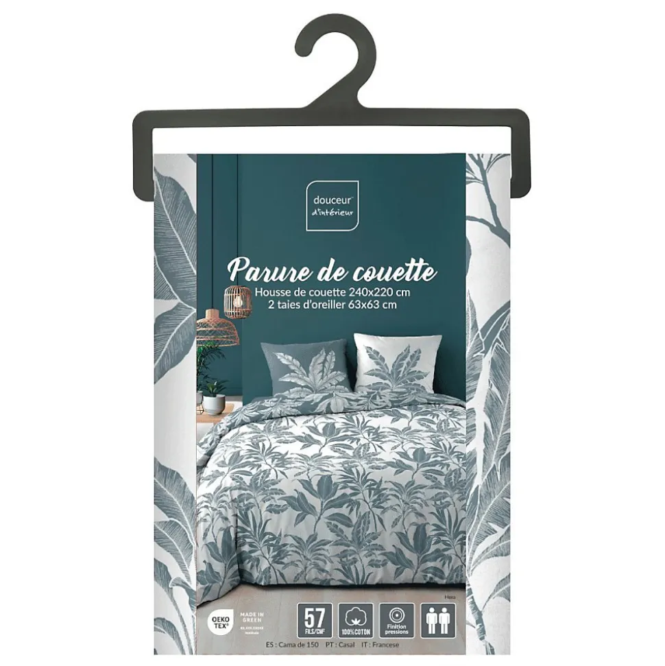Housse de couette 240x220 + 2 taies HERA 100% coton 57fils