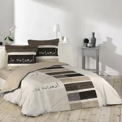 Housse de couette 200x200 + 2 taies So natural coton