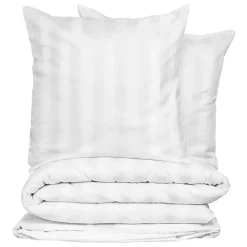 Housse de couette 240x220 + 2 taies coton satiné blanc