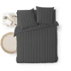 Housse de couette 240x220 + 2 taies Cléo Anthracite microfibre