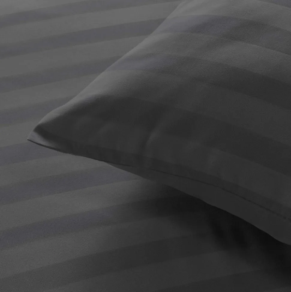 Housse de couette 240x220 + 2 taies Cléo Anthracite microfibre