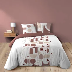 Housse de couette 240x220 + 2 taies CHILIPOP ROSE 100% coton