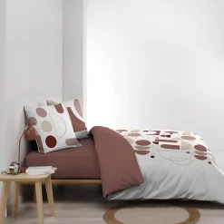 Housse de couette 240x220 + 2 taies CHILIPOP ROSE 100% coton