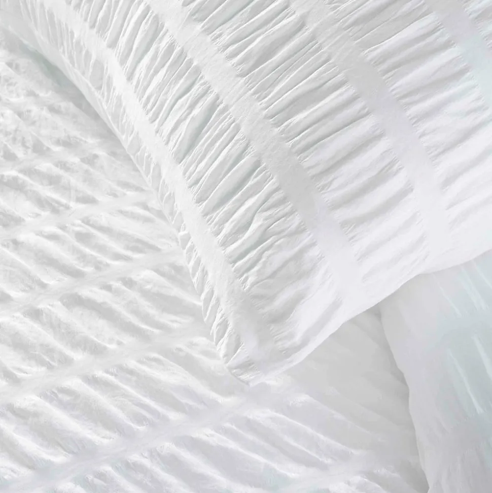 Housse de couette 240x220 + 2 taies plissée blanche