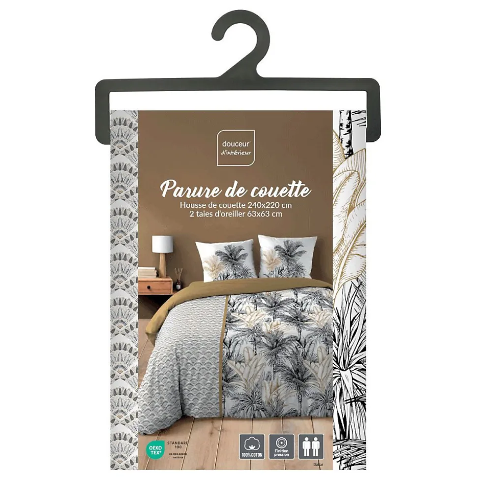 Housse de couette 240x220 + 2 taies DAKAR 100% coton