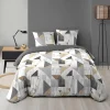Housse de couette 240x220 + 2 taies TRIGONE microfibre