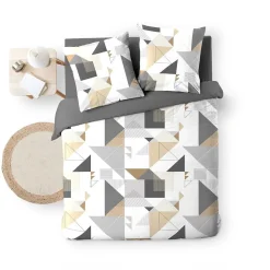 Housse de couette 240x220 + 2 taies TRIGONE microfibre