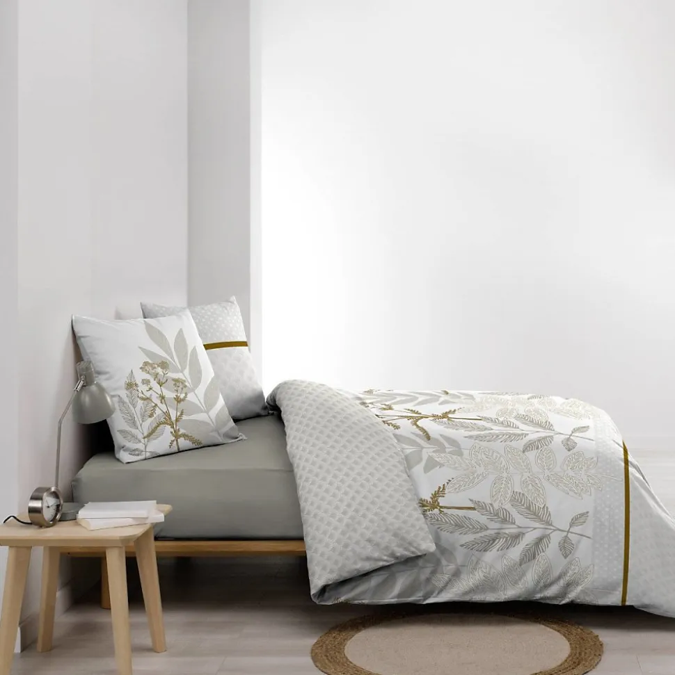 Housse de couette 240x220 + 2 taies RAONI 100% coton 57fils