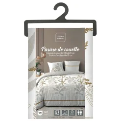 Housse de couette 240x220 + 2 taies RAONI 100% coton 57fils